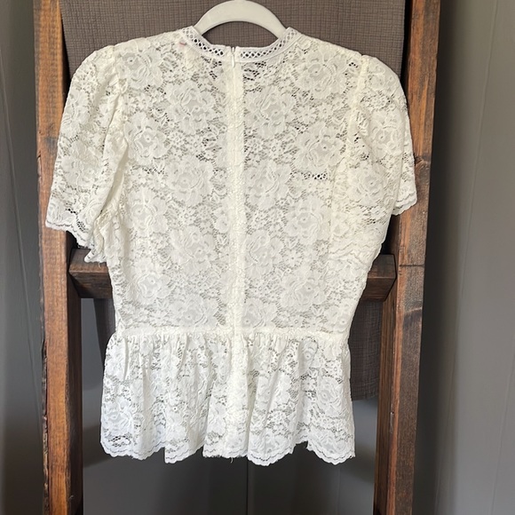Lace Peplum Top - Picture 3 of 4